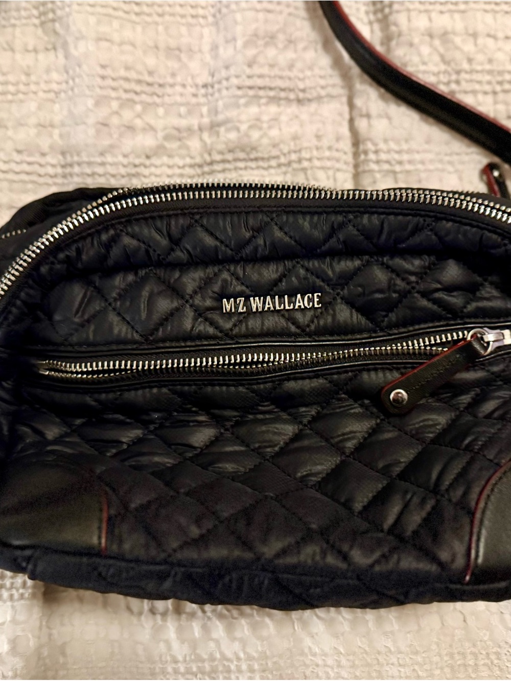 MZ Wallace Crosby Quilted Black Crossbody Bag